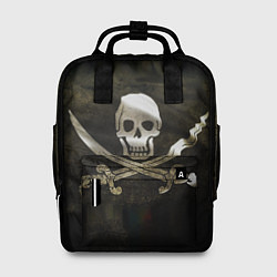 Женский рюкзак Пиратский флаг - череп с ножами