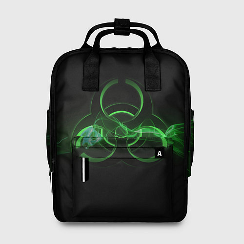 Женский рюкзак Радиация - зелёный знак / 3D-принт – фото 1