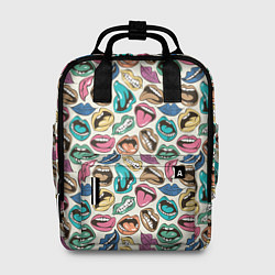 Рюкзак женский Губы разноцветные поп арт, цвет: 3D-принт