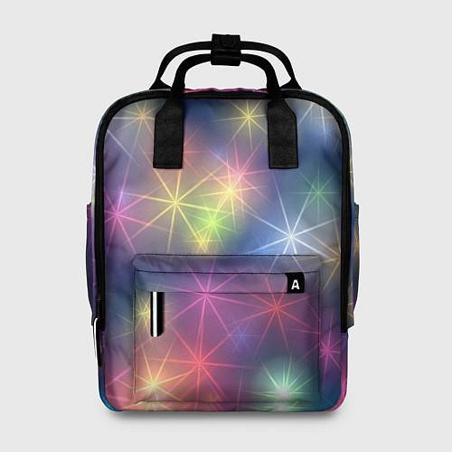 Женский рюкзак Разноцветные неоновые блики / 3D-принт – фото 1