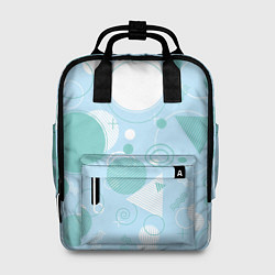 Рюкзак женский Голубой фон и узоры, цвет: 3D-принт