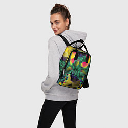Рюкзак женский Цветная абстрактная полоса графика, цвет: 3D-принт — фото 2