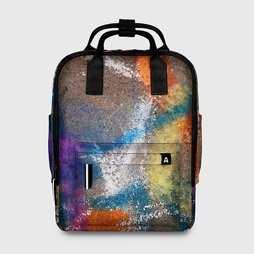 Женский рюкзак Рисунок цветными мелками на асфальте / 3D-принт – фото 1