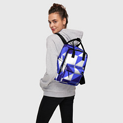 Рюкзак женский Абстрактный сине-белый паттерн, цвет: 3D-принт — фото 2