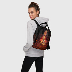 Рюкзак женский Гитара - пламя, цвет: 3D-принт — фото 2