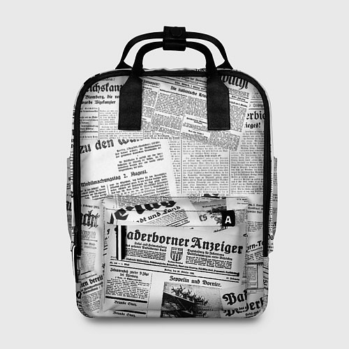 Женский рюкзак Газетный коллаж / 3D-принт – фото 1
