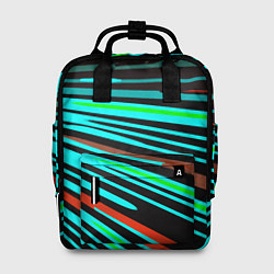 Рюкзак женский Расходящиеся неоновые лучи, цвет: 3D-принт