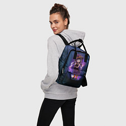 Рюкзак женский Ведьма-малолетка с котами - Halloween, цвет: 3D-принт — фото 2