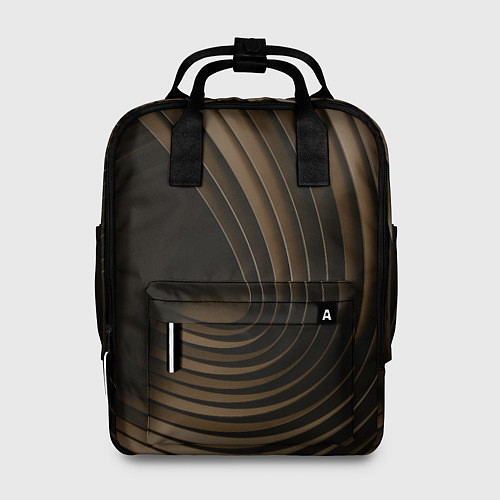 Женский рюкзак Тёмное-золотые пластины во тьме / 3D-принт – фото 1