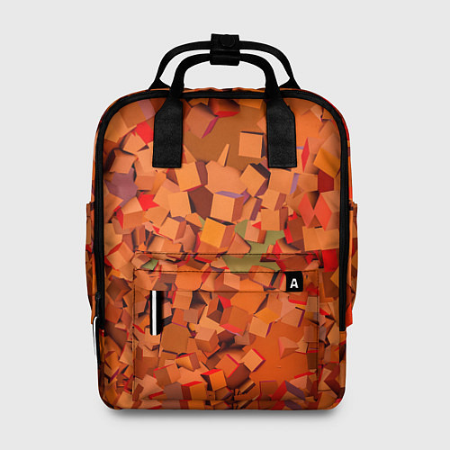 Женский рюкзак Оранжевые кубы в абстракции / 3D-принт – фото 1