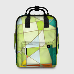 Рюкзак женский Абстрактный салатовый стеклянный паттерн, цвет: 3D-принт