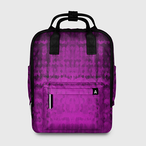 Женский рюкзак Абстрактный мозаичный черно - пурпурный узор / 3D-принт – фото 1
