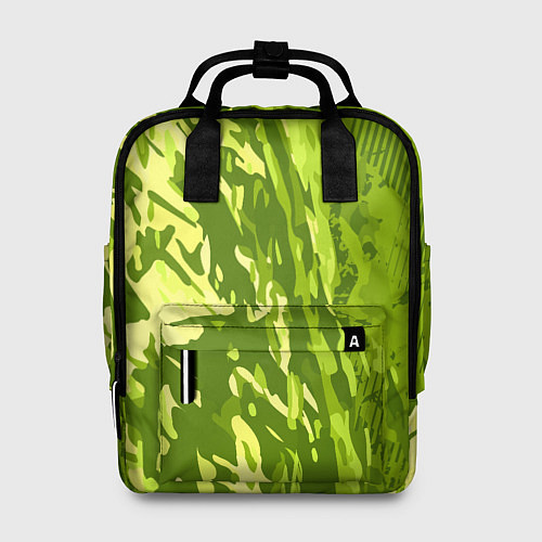 Женский рюкзак Зеленый абстрактный камуфляж / 3D-принт – фото 1
