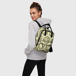 Рюкзак женский Цветы абстрактные зелёные, цвет: 3D-принт — фото 2