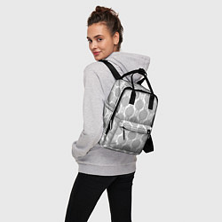 Рюкзак женский Бело -серый дамасский восточный узор, цвет: 3D-принт — фото 2
