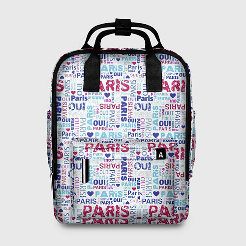 Женский рюкзак Парижская бумага с надписями - текстура / 3D-принт – фото 1