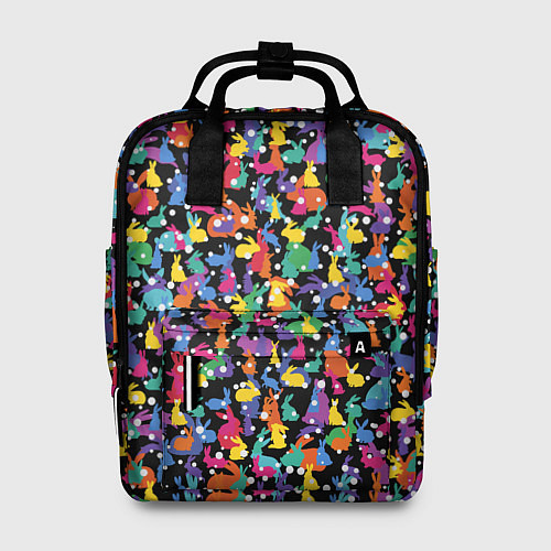 Женский рюкзак Разноцветные кролики / 3D-принт – фото 1