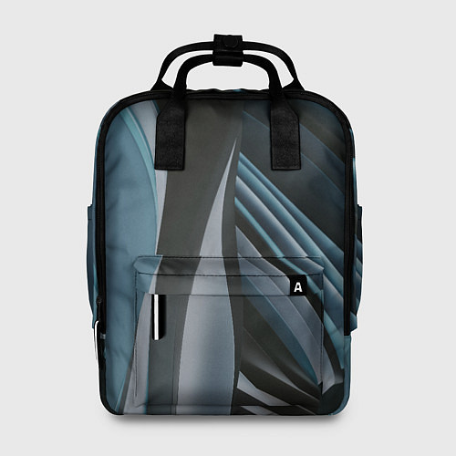 Женский рюкзак Волнообразные синие пластины во тьме / 3D-принт – фото 1
