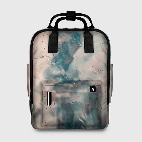 Женский рюкзак Абстрактные синие и белые краски / 3D-принт – фото 1