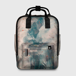 Рюкзак женский Абстрактные синие и белые краски, цвет: 3D-принт