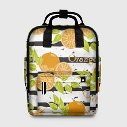 Женский рюкзак Апельсины на чёрно-белом фоне