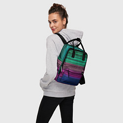 Рюкзак женский Разноцветные неоновые шелковые нити, цвет: 3D-принт — фото 2