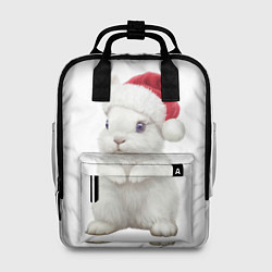 Рюкзак женский Рождественский крольчонок, цвет: 3D-принт