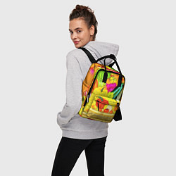 Рюкзак женский Плетеная корзина, полная фруктов и овощей, цвет: 3D-принт — фото 2