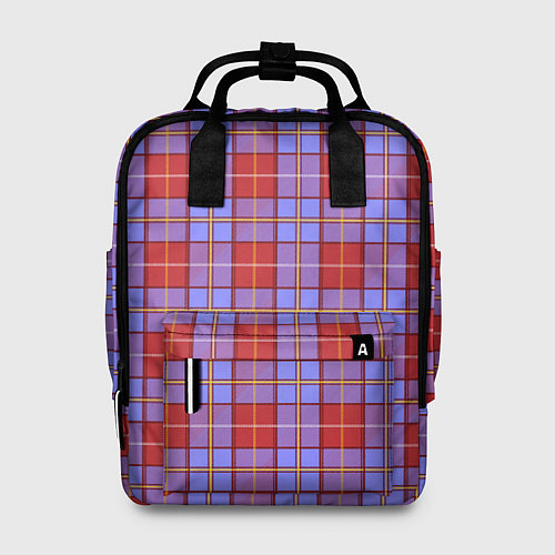 Женский рюкзак Ткань Шотландка красно-синяя / 3D-принт – фото 1