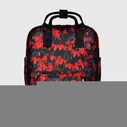 Рюкзак женский Красные бегонии, цвет: 3D-принт