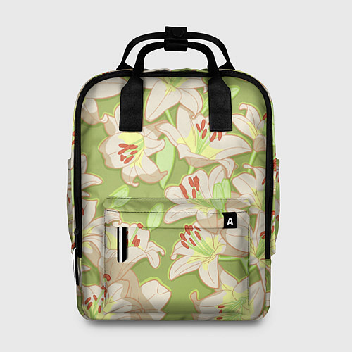 Женский рюкзак Нежные цветы - лилии: цветной паттерн / 3D-принт – фото 1