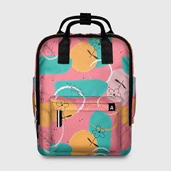 Рюкзак женский Цветы и фигуры абстракция, цвет: 3D-принт