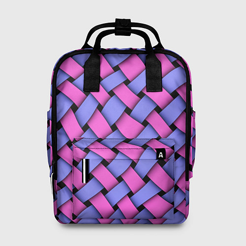 Женский рюкзак Фиолетово-сиреневая плетёнка - оптическая иллюзия / 3D-принт – фото 1