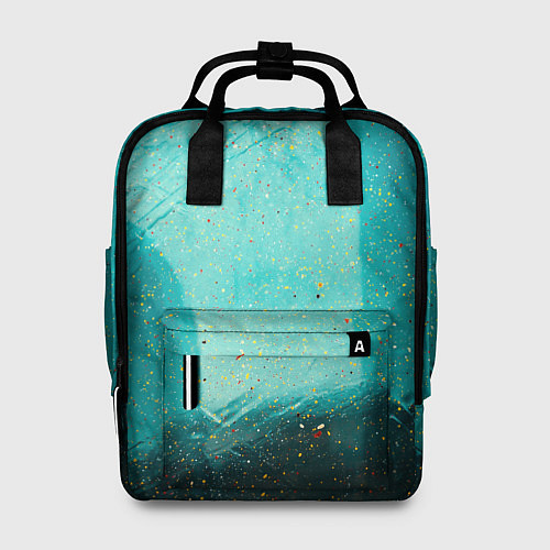 Женский рюкзак Сине-зелёный туман и мазки красок / 3D-принт – фото 1