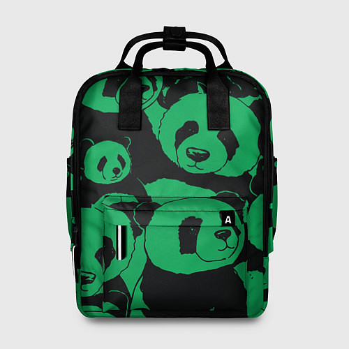 Женский рюкзак Panda green pattern / 3D-принт – фото 1