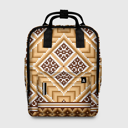 Женский рюкзак Индейский пиксельный орнамент / 3D-принт – фото 1
