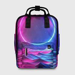 Рюкзак женский Круг и разноцветные кристаллы - vaporwave, цвет: 3D-принт