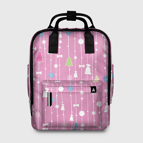 Женский рюкзак Розовый новый год / 3D-принт – фото 1