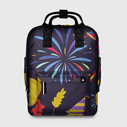 Рюкзак женский Новогодний фейерверк, цвет: 3D-принт