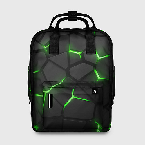 Женский рюкзак Green neon steel / 3D-принт – фото 1