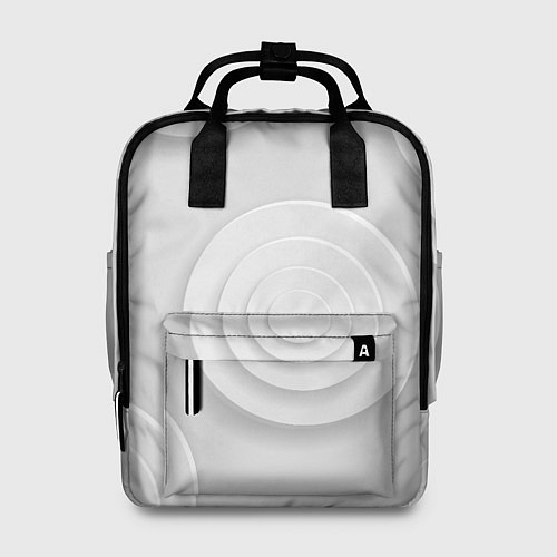 Женский рюкзак Серый фон и абстрактные белые объёмные окружности / 3D-принт – фото 1