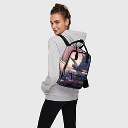 Рюкзак женский Футуристичный город с металлической птицей, цвет: 3D-принт — фото 2
