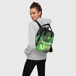 Рюкзак женский Неоновый зеленый блеск и черный фон, цвет: 3D-принт — фото 2