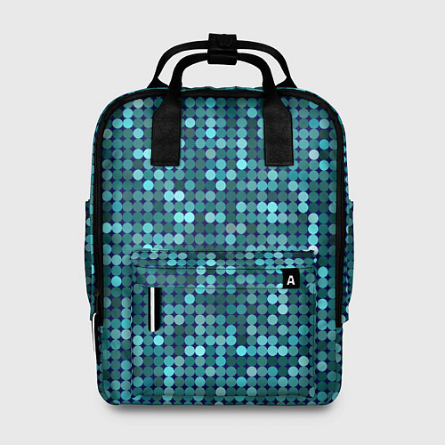 Женский рюкзак Блеск пайеток изумрудных бирюзовых / 3D-принт – фото 1