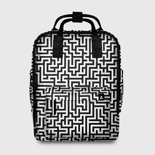Женский рюкзак Черно-белый лабиринт / 3D-принт – фото 1