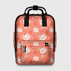 Женский рюкзак Паттерн кот на персиковом фоне