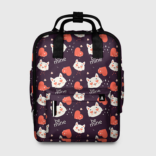 Женский рюкзак Паттерн котика на темном фоне / 3D-принт – фото 1