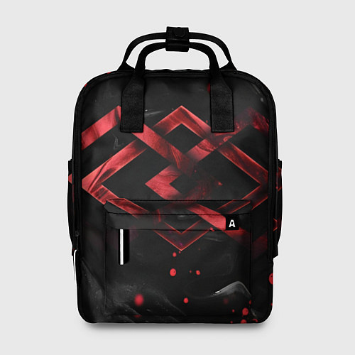 Женский рюкзак Красные ромбы и брызги / 3D-принт – фото 1