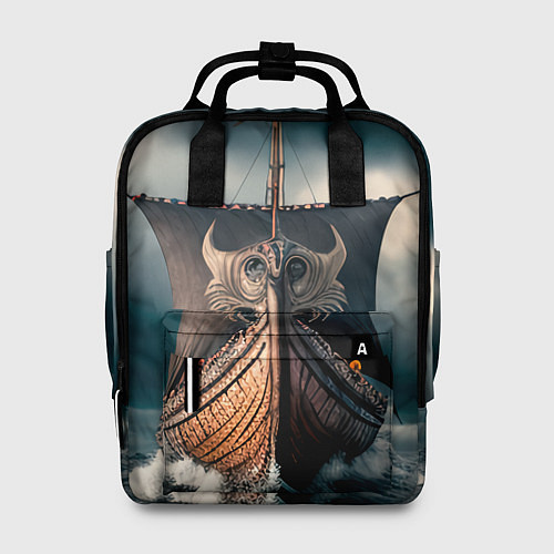 Женский рюкзак Корабль в бушующем море / 3D-принт – фото 1