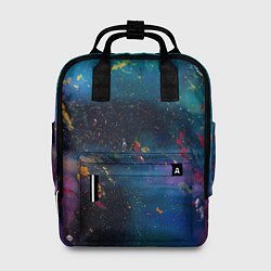 Рюкзак женский Сине-фиолетовый туман и краски разных цветов, цвет: 3D-принт
